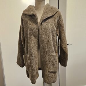 Koolaburra by UGG Sherpa Fleece Shawl Collar Cardigan Grayish Tan